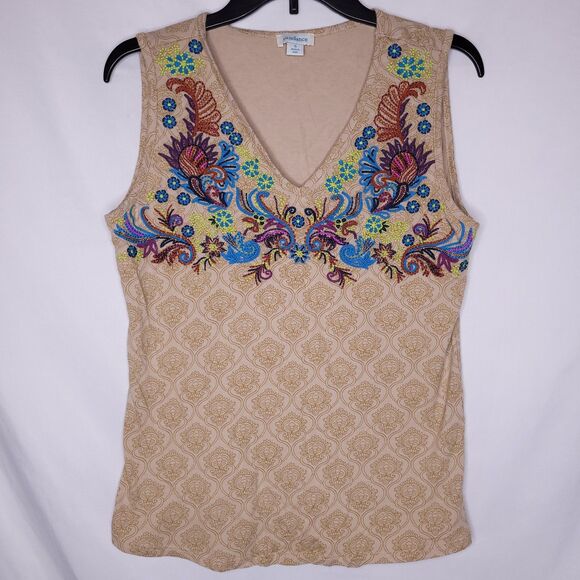 Sundance Tank Top Womens Small Brown Paisley Embroidered - Picture 1 of 10